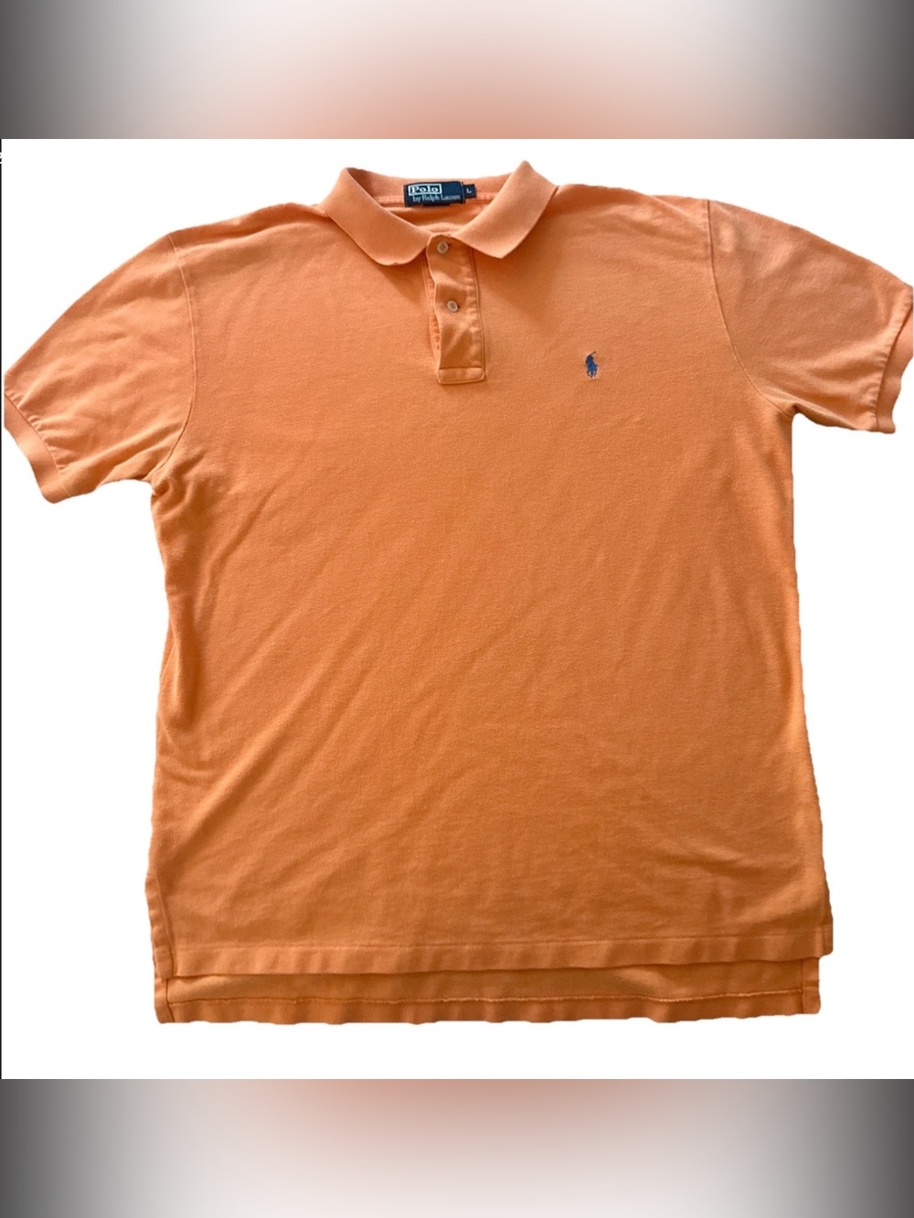 Polo Ralph Lauren Men’s Orange Polo Shirt Size L Short Sleeve Regular Mesh Cottn